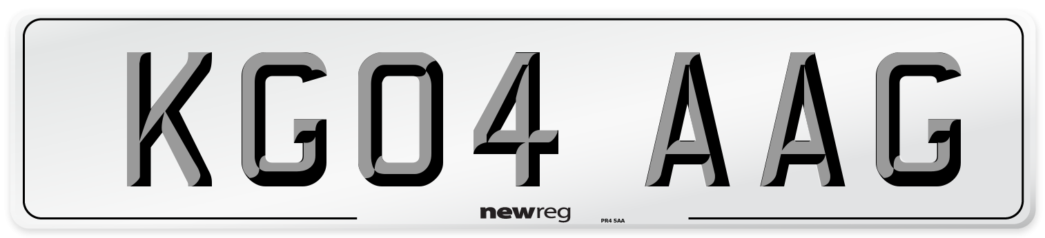 KG04 AAG Number Plate from New Reg